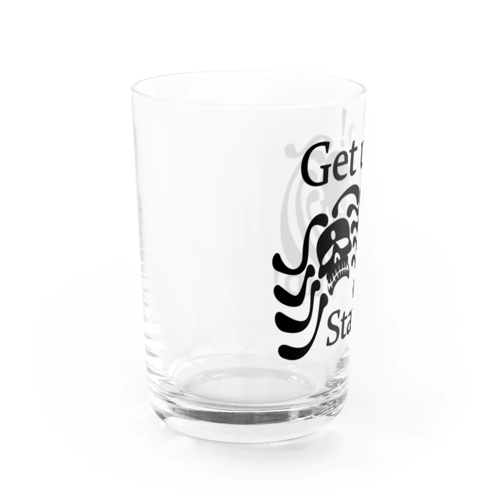 『NG （Niche・Gate）』ニッチゲート-- IN SUZURIのGet Up! Stand Up!(黒) Water Glass :left