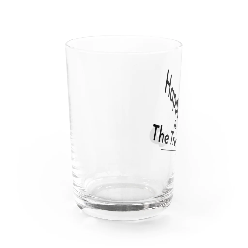 『NG （Niche・Gate）』ニッチゲート-- IN SUZURIのHappiness Is The Truth!（黒） Water Glass :left