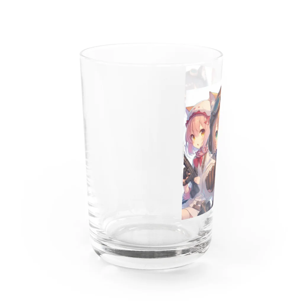 SWQAの猫パイロット仲間たち Water Glass :left