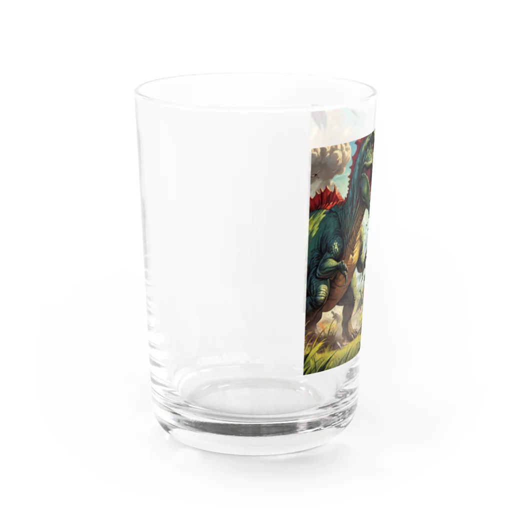 OTIRUBUTUBUTUの恐竜せんそう Water Glass :left