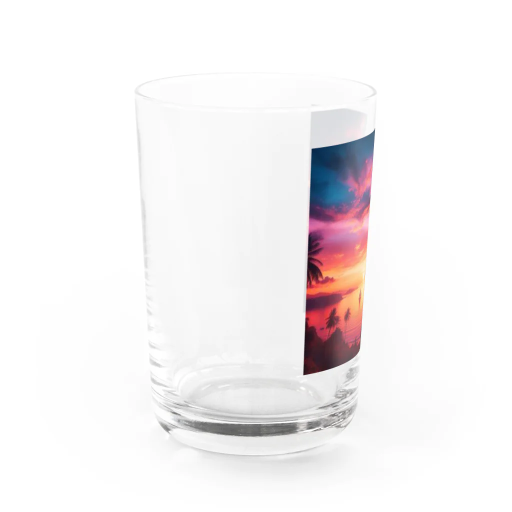 Rパンダ屋の「美しい夕焼け」グッズ Water Glass :left