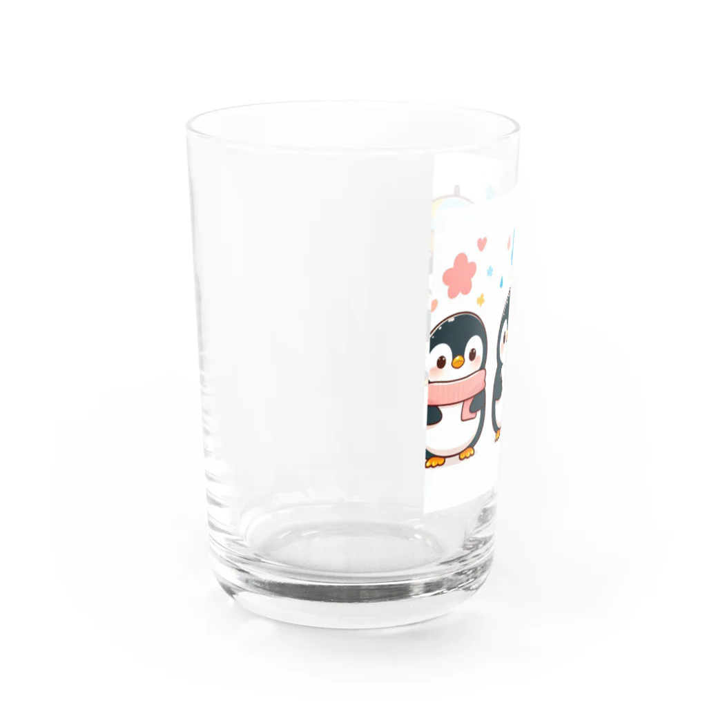 柴犬しばわんこhana873の可愛いペンギントリオ Water Glass :left