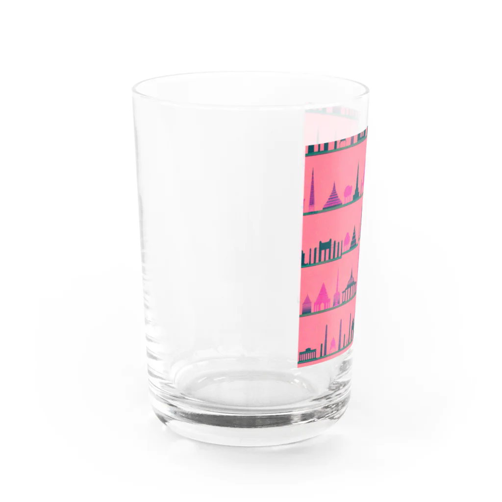 ASUTOMIのビルグッズ桃色 Water Glass :left