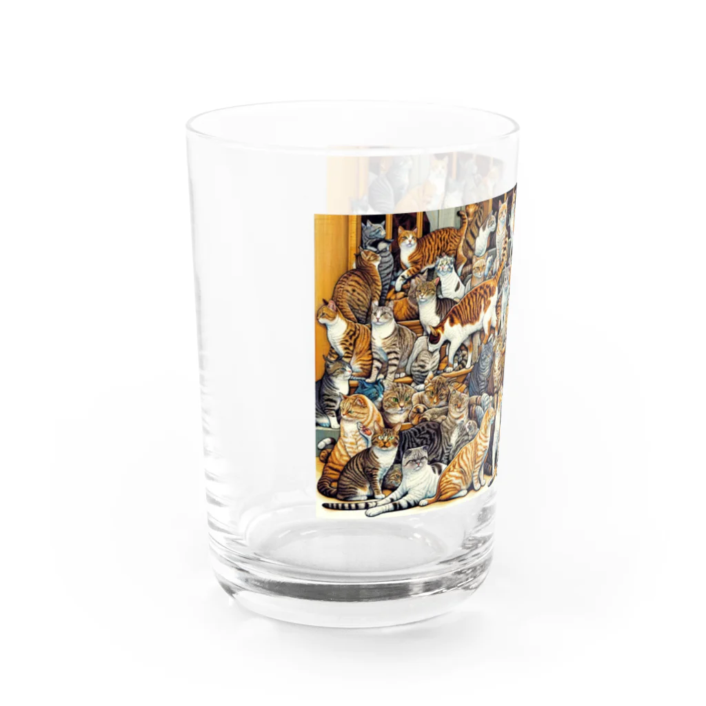 sgmujoの猫の大群 Water Glass :left