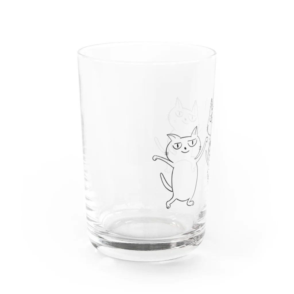 でんぼうの踊るねこ Water Glass :left