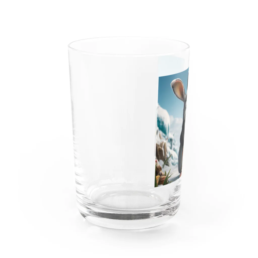 usagimajyoのペンギンとウサギの子供 Water Glass :left