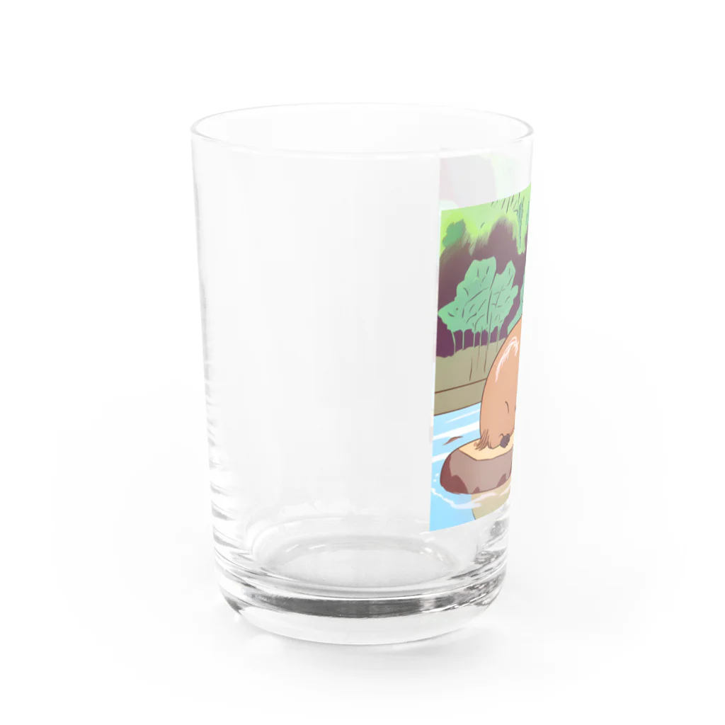 アマサキの癒しのアニメ調カピパラ Water Glass :left