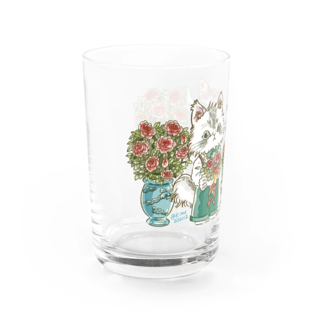 猫のきぬくんのお店のミルちゃん　ローズガーデンツアー Water Glass :left