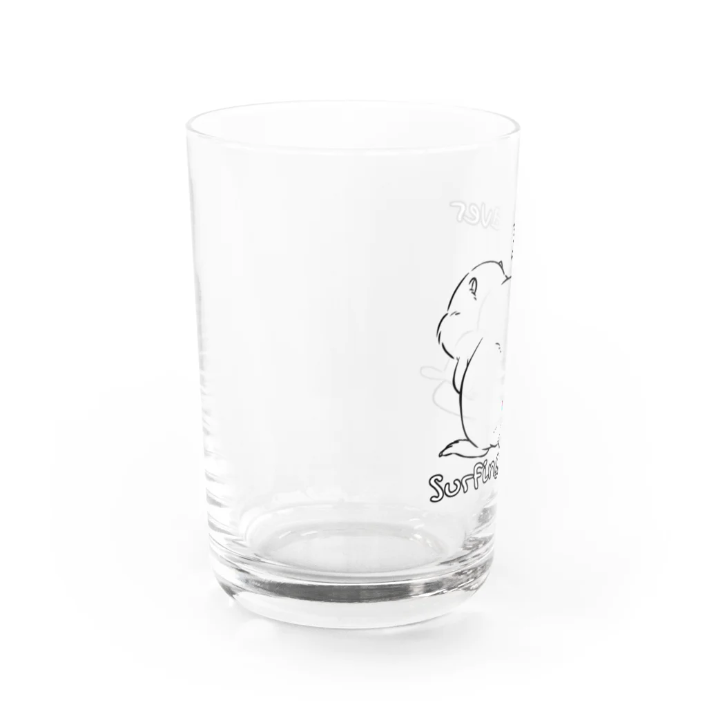 もちもちビーバーのサーフィンするちビーバーそのはち Water Glass :left