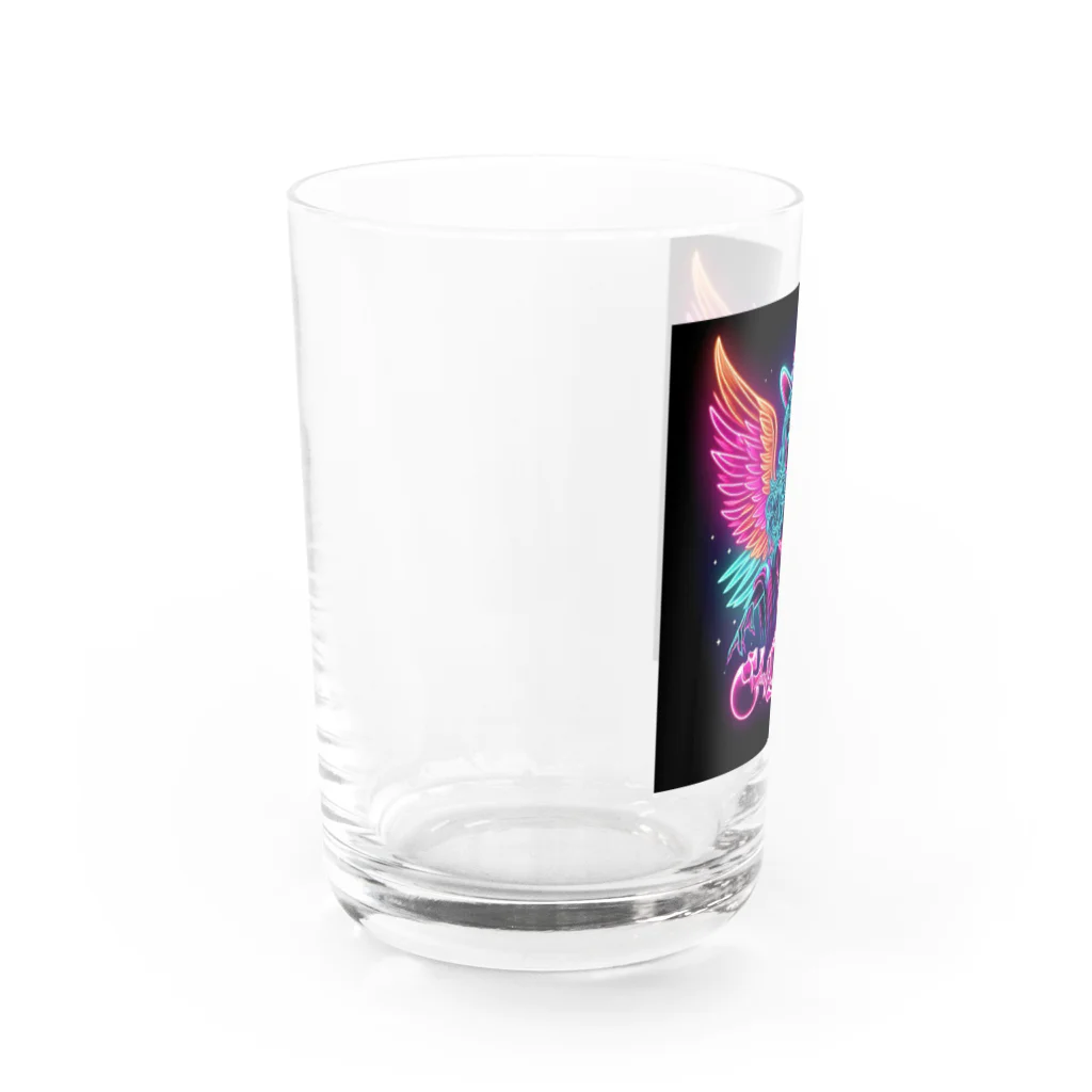 momonekokoのネオンカラーの魔女と骸骨 Water Glass :left