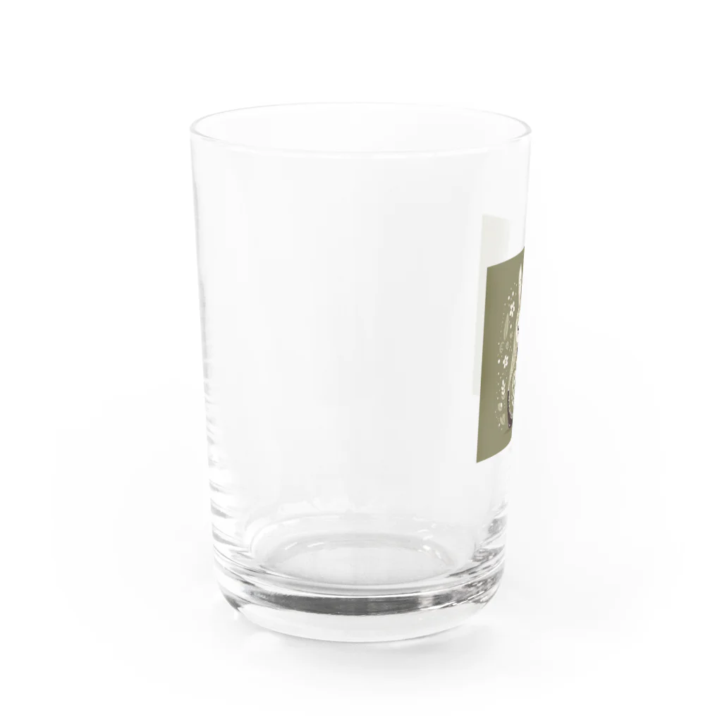 可愛い動物マトリョーシカのうさぎのマトリョーシカ（カーキ） Water Glass :left