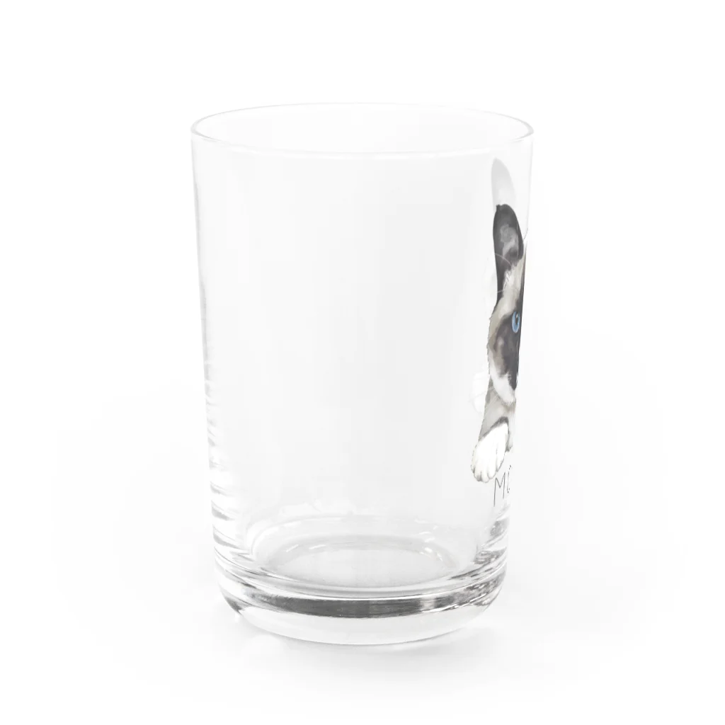 みきぞーん｜保護猫 ミッキー画伯と肉球とおともだちのmomo Water Glass :left