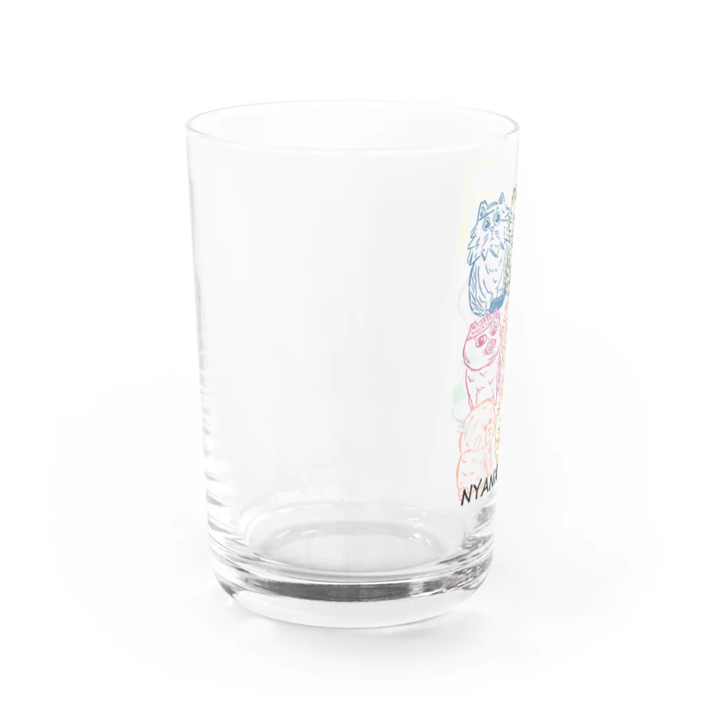 にゃんまるけのカラフルまるけ Water Glass :left