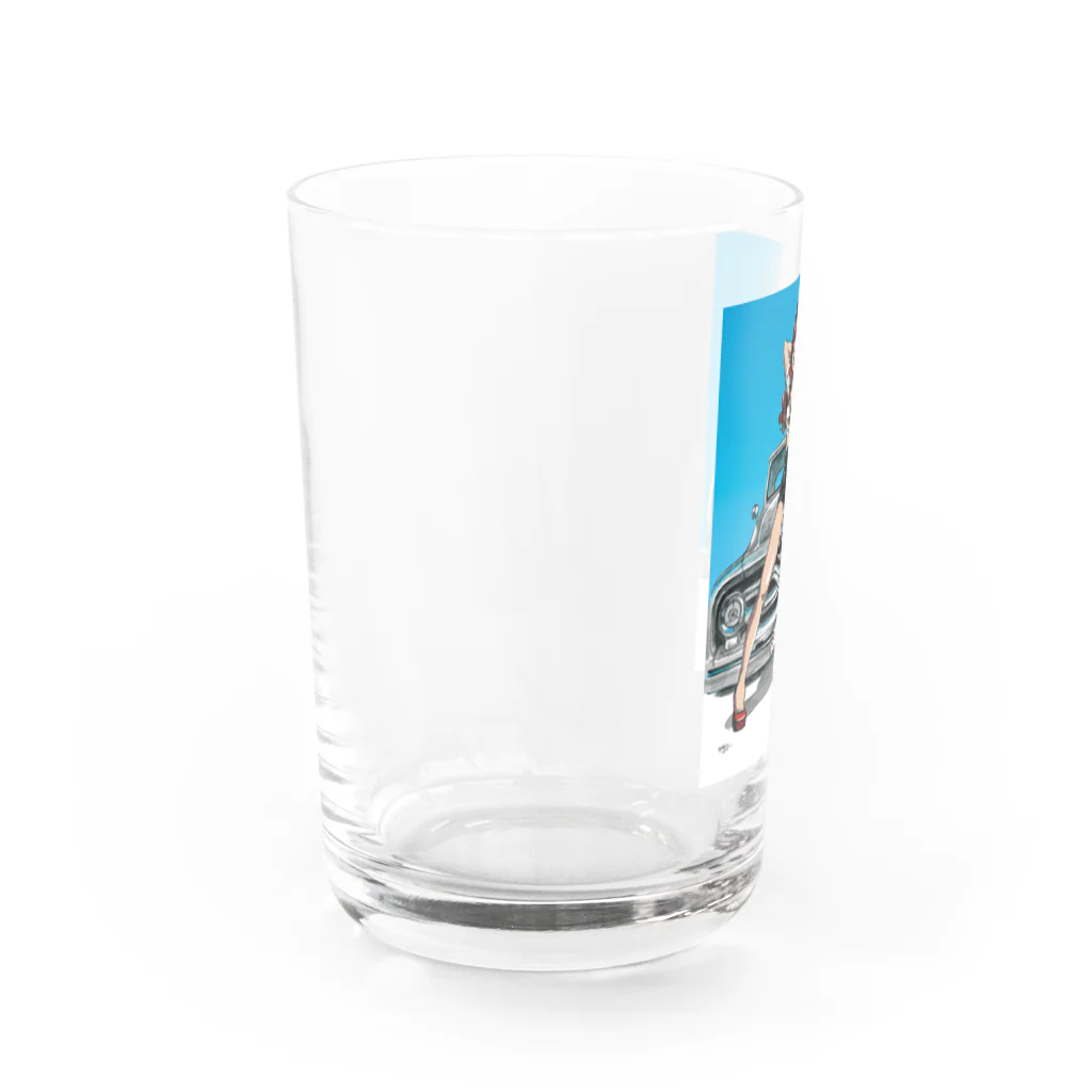 Ginger DesignsのPinupgirl with Pickup  truck Water Glass :left