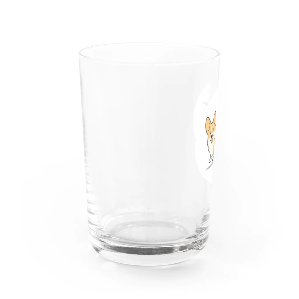 コーギーブレッド（もこもこーぎー）のもこもこーぎー （コーギーcorgi） Water Glass :left