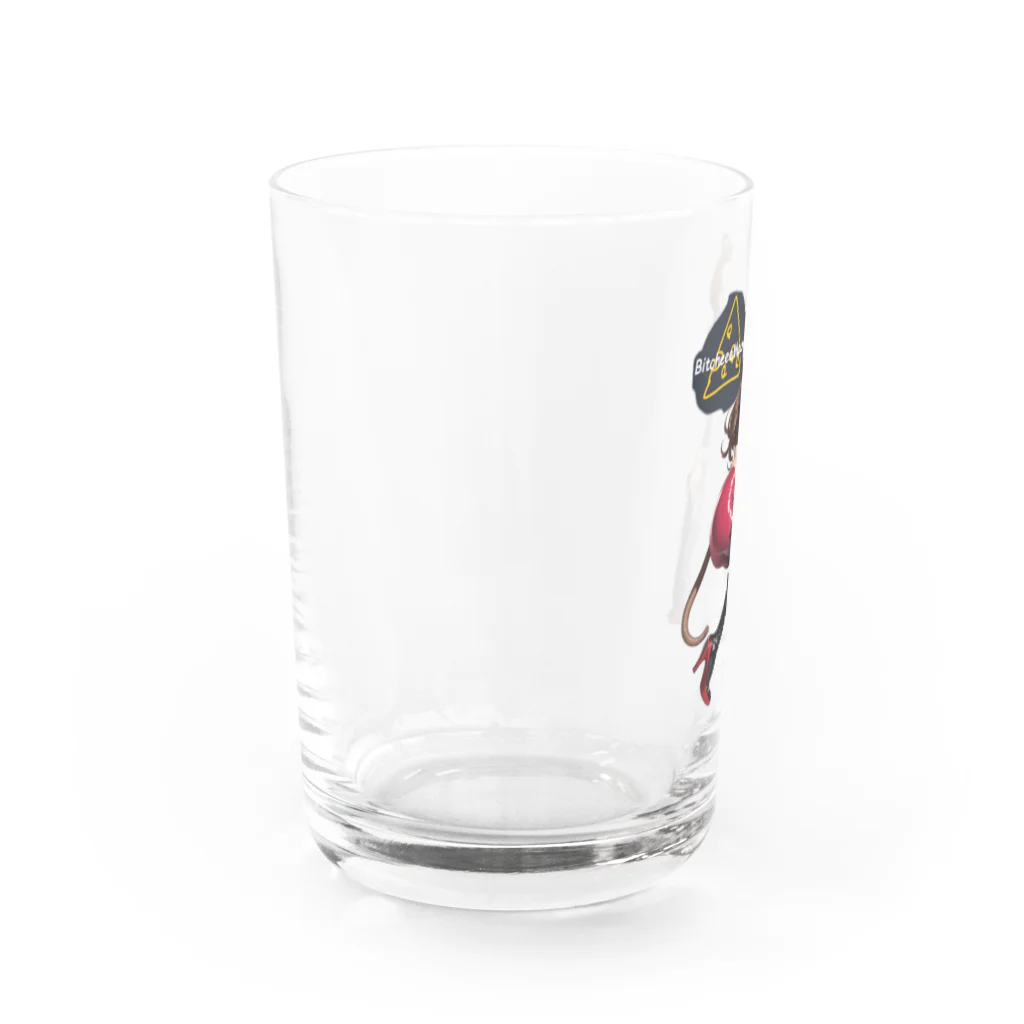 メメオカくん。のロゴ入りBitcheeeMouse② Water Glass :left