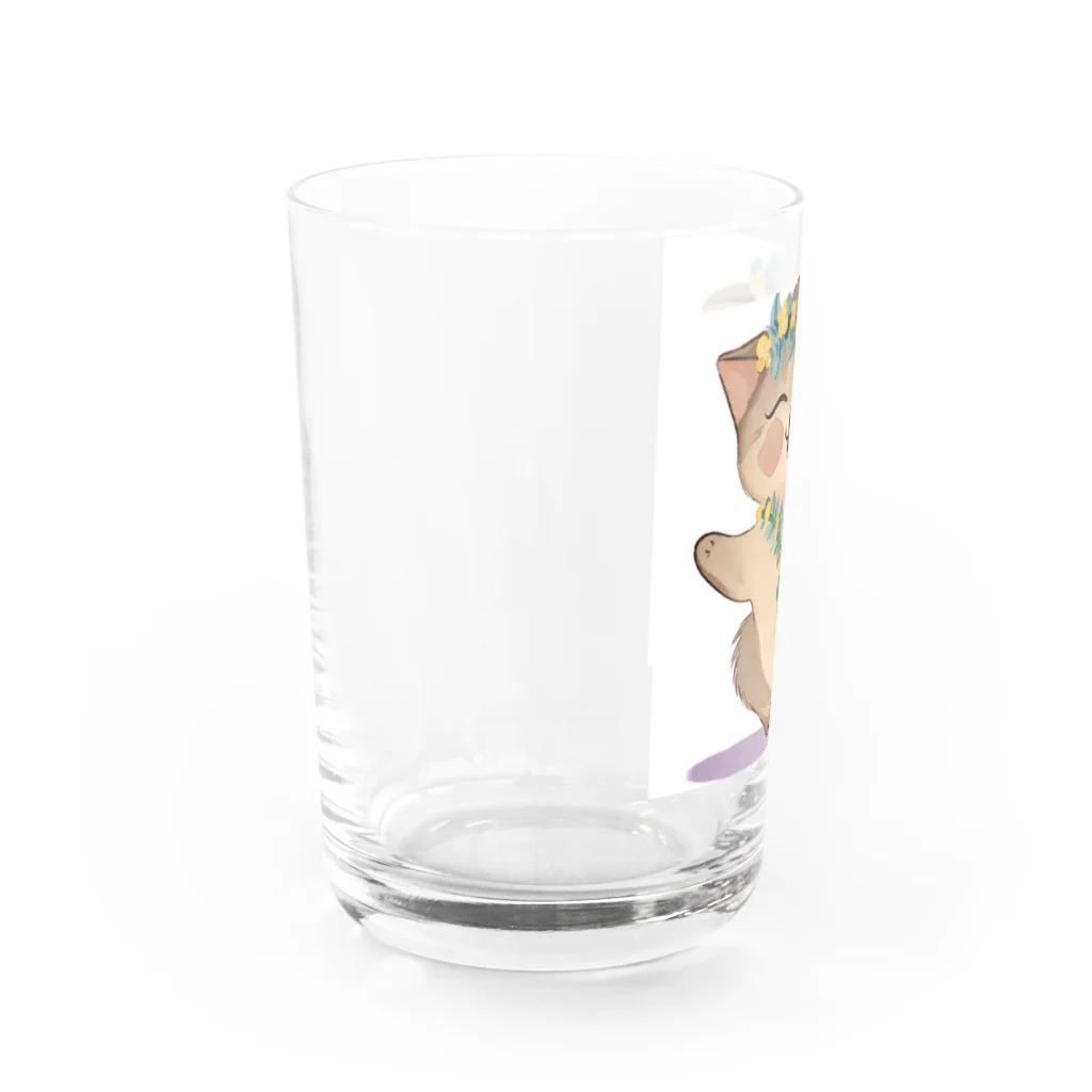 ハワイライフのアロハねこ Water Glass :left