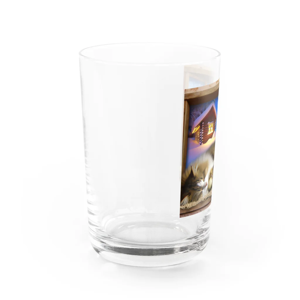 NaturalCanvasの猫とアヒルの子の愛 Water Glass :left