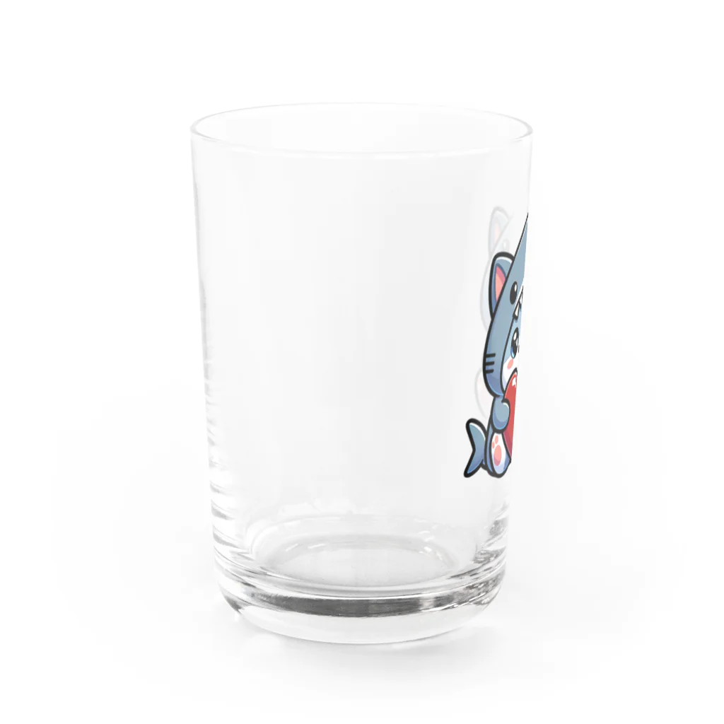 きぐるみあにまるず！のハート抱っこ着ぐるみネコ Water Glass :left