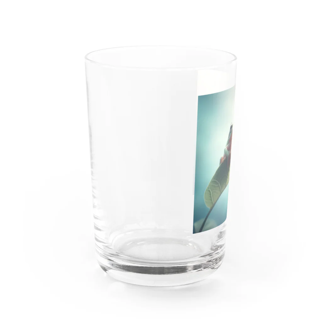 レプタイルズ好き＼(^o^)／の葉っぱの上のカエル Water Glass :left