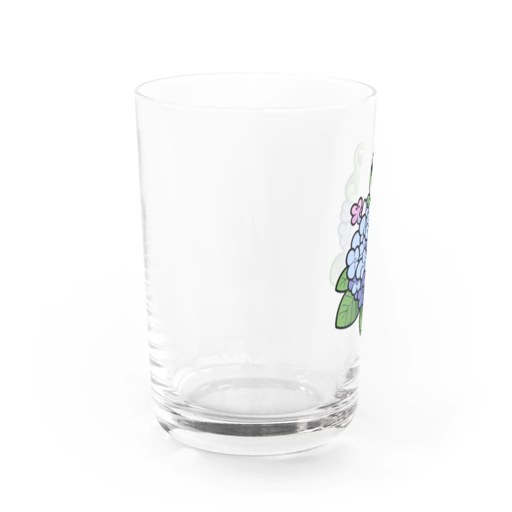 終わらない夢🌈のあじさいの花と🐸カエル君 Water Glass :left