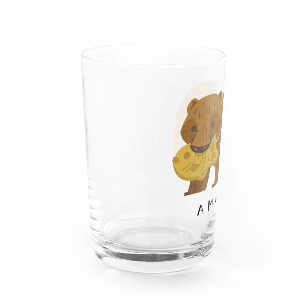 プラントスマイルの木彫りの熊　（甘党） Water Glass :left