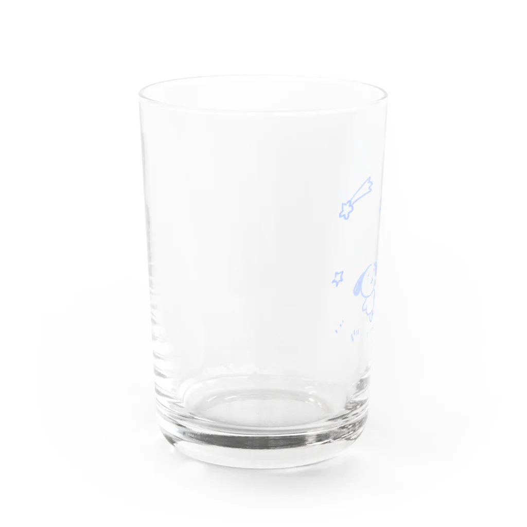 おもちフレンズのお店の星空を眺める犬とくま Water Glass :left