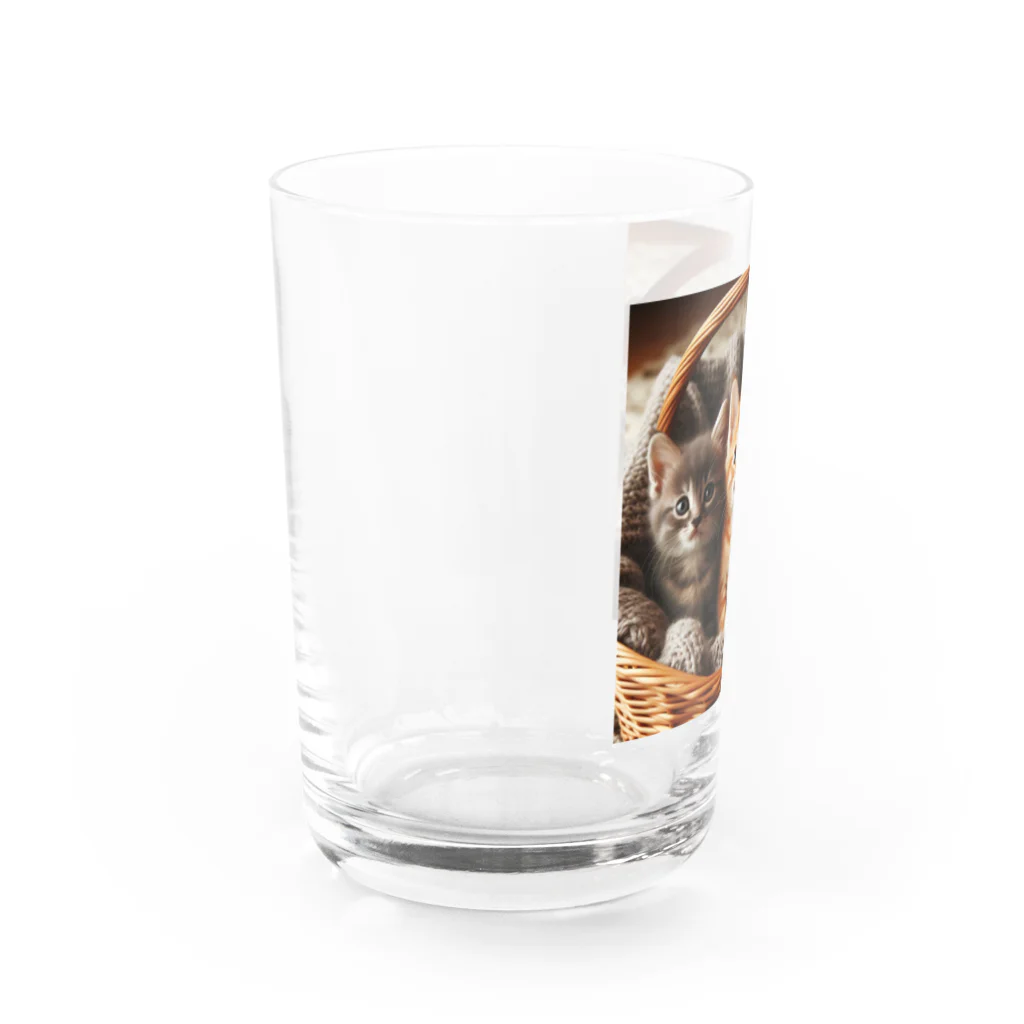 キャットパラダイス☆彡の3匹の猫ちゃんグッツ Water Glass :left