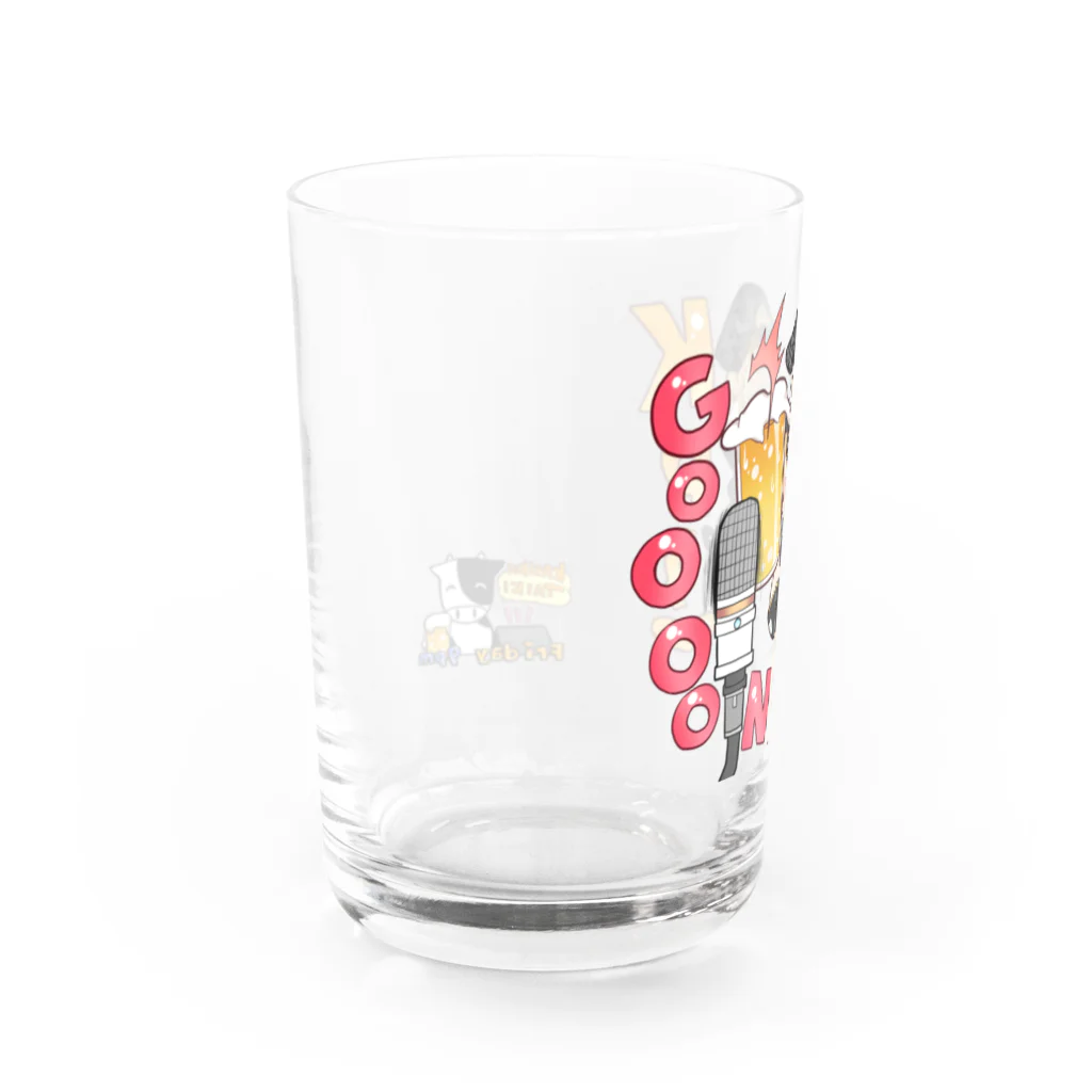 赤佐たぬのきらきらおつたぬ金曜日乾杯グラス Water Glass :left