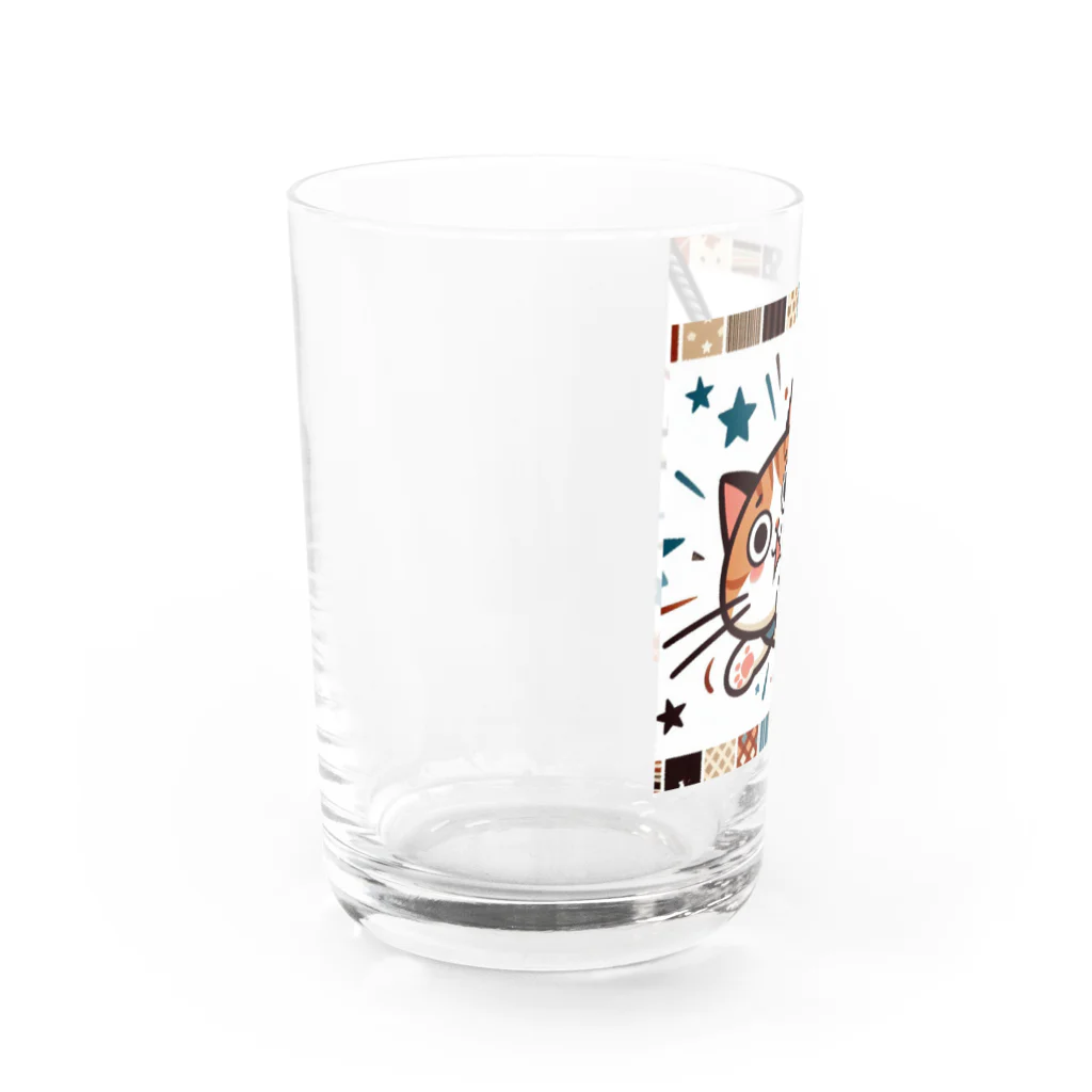 frogsystemの猫バンジー（アッ、飛んでしもた…） Water Glass :left