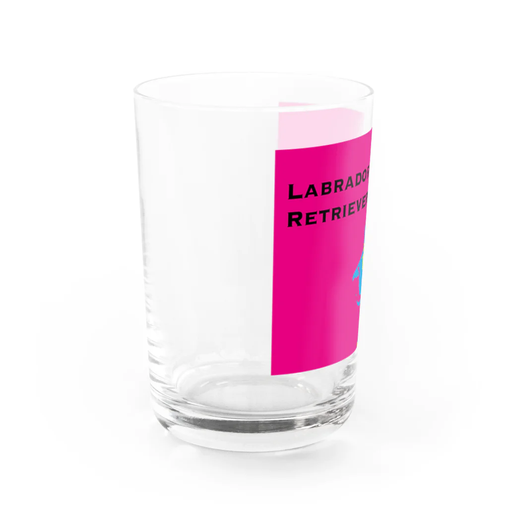 HanaTorantaのラブラドール　抽象化イエロー×ピンクver. Water Glass :left