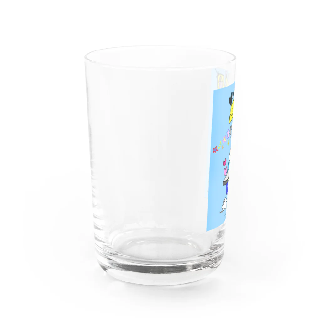 peace11newsの頑張る地球君の上・愛犬ベン・平和の星ビームを放つｖ(ｘｘ）＞ Water Glass :left