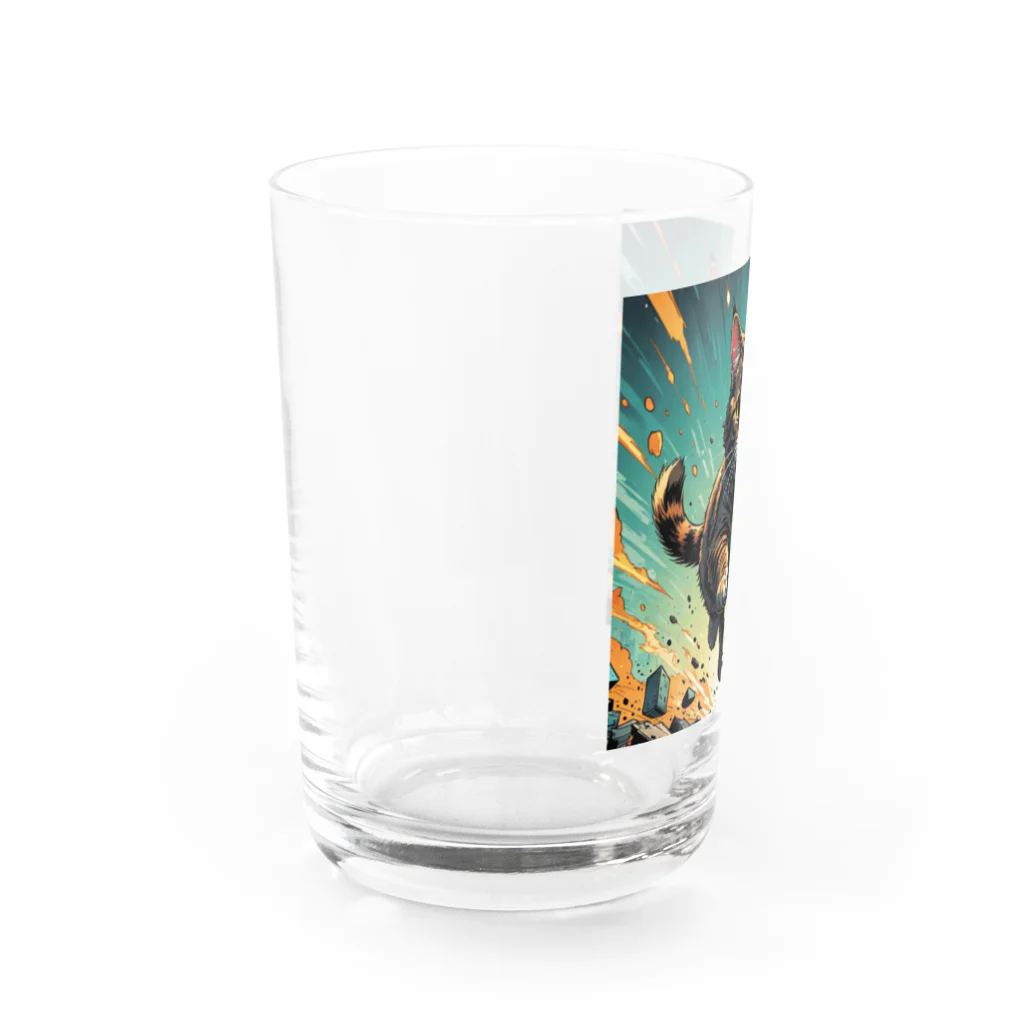 Taka Maker's の走るにゃんこ Water Glass :left