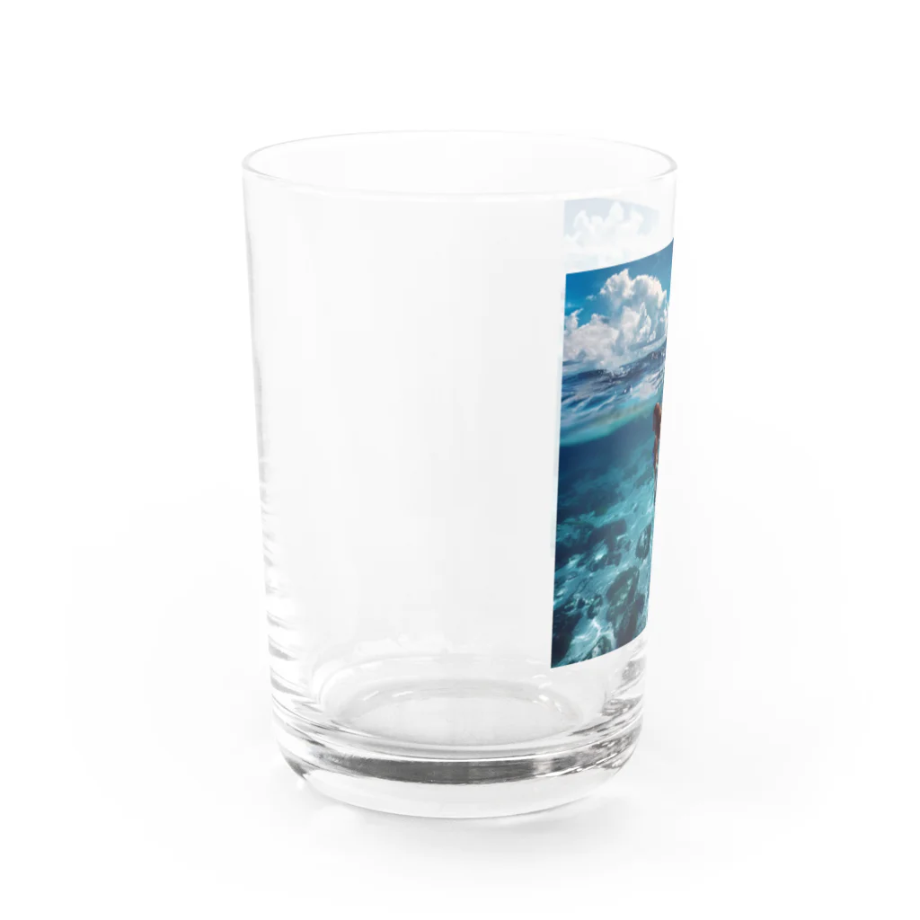 AQUAMETAVERSEのモルジブの大海原で人魚が泳いでいますsanae2074 Water Glass :left