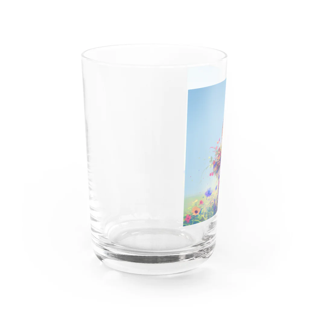 花束娘のMelody of Bouquets and Blue Sky Water Glass :left