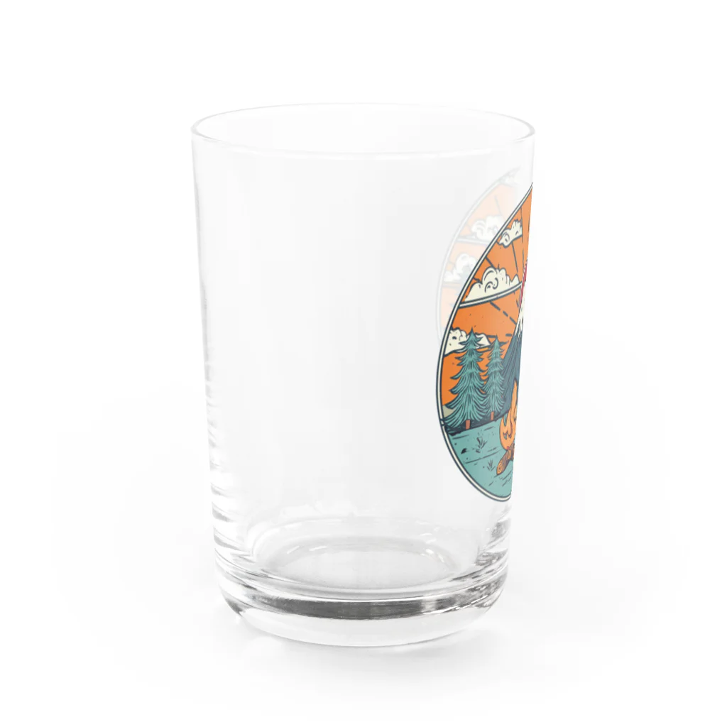 akicamの富士山とキャンプ Water Glass :left