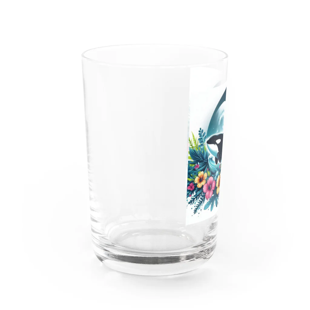 ココナッツアイランド©️のシャチ Water Glass :left