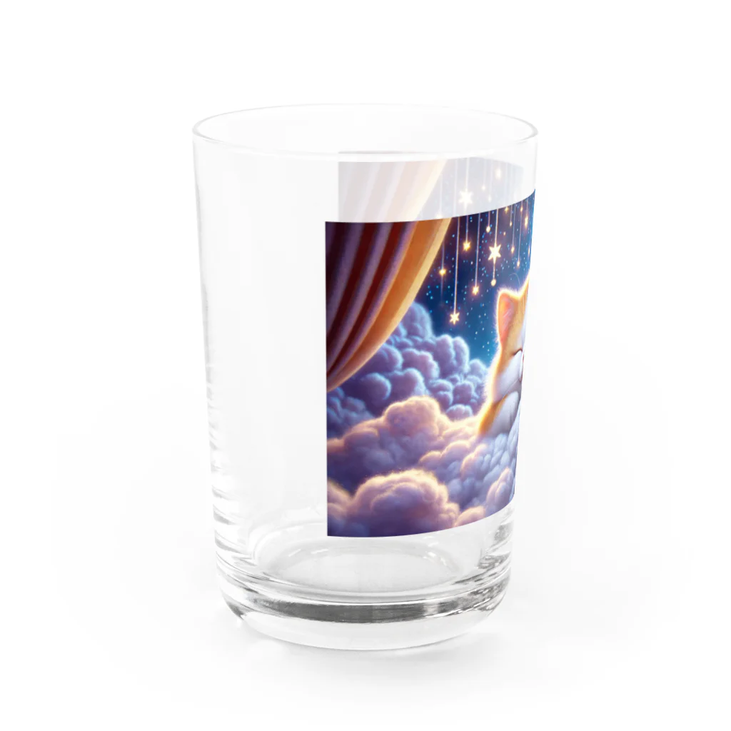 raio-nの夢見る雲の上の小さな猫 Water Glass :left