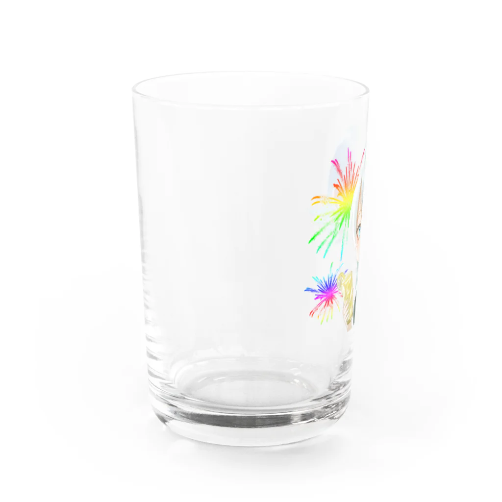 乾杯がーるずSHOPのKanpaiGirl「花火大会ちゃん」グラス Water Glass :left