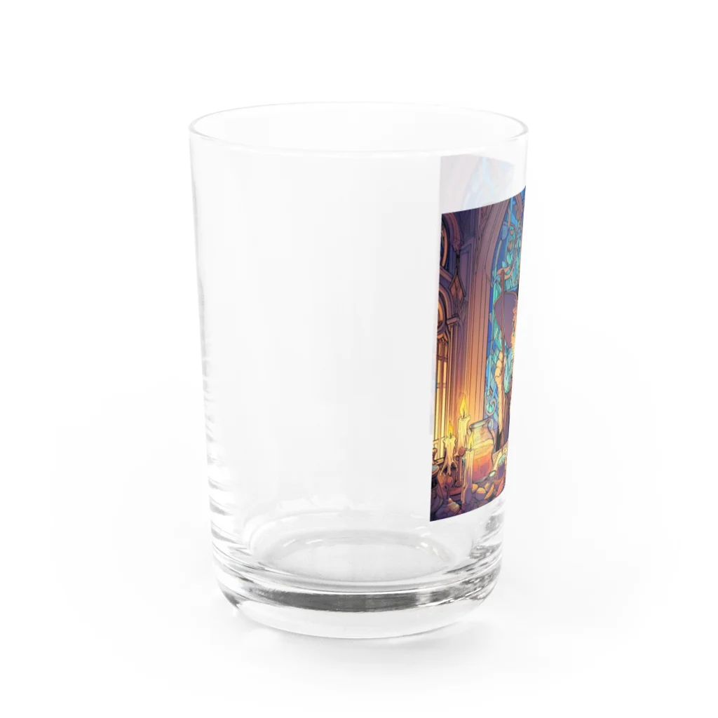 nico251の魔法の杖を持った猫 Water Glass :left