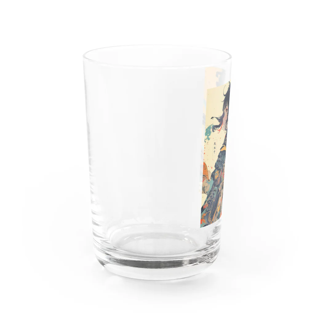 よる＠AIイラストの着物少女1 Water Glass :left