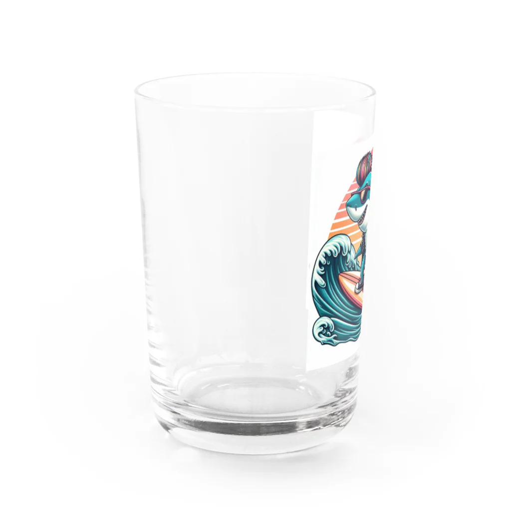 マリンのいかついサメ Water Glass :left