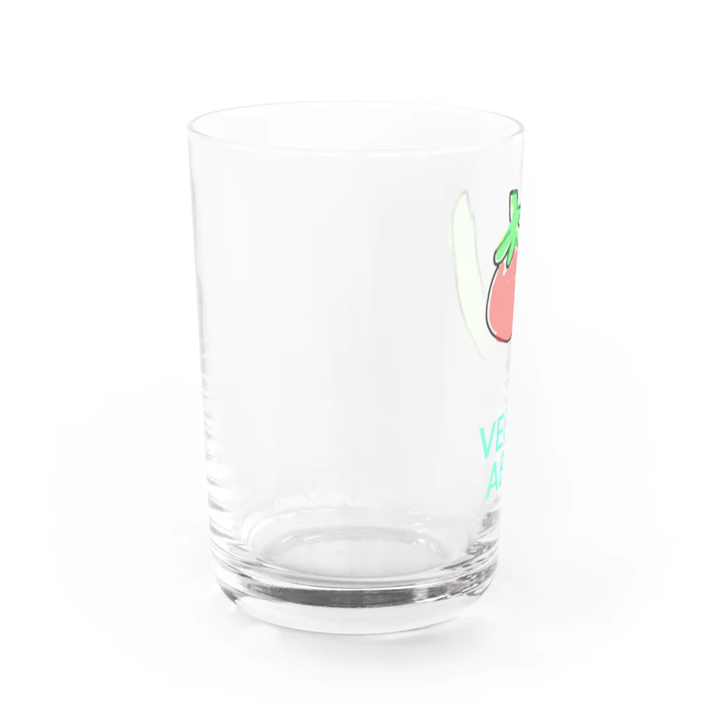 顔面チンパンジーラップのレベルは一般人のベジぐっず Water Glass :left