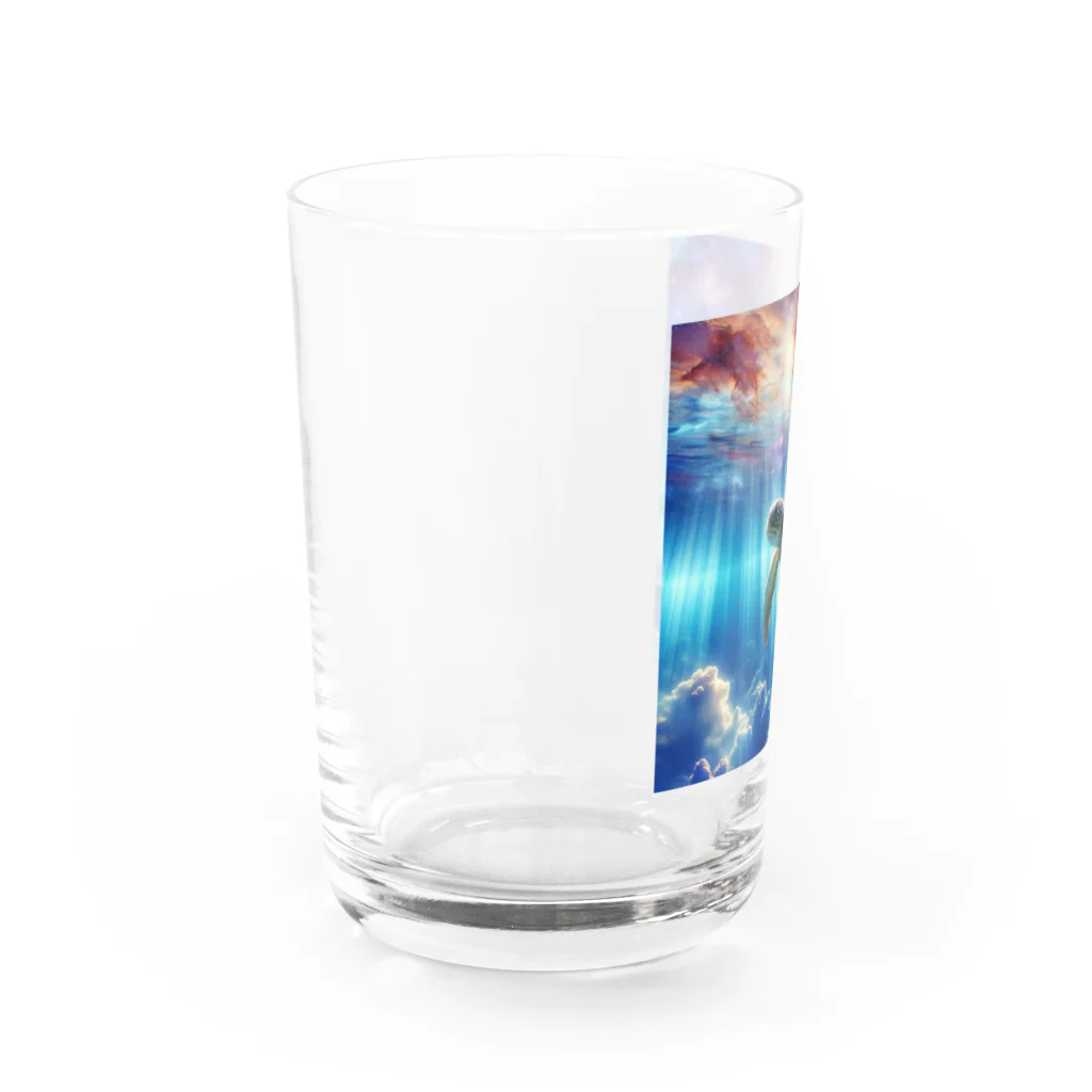 Mangetu2024の宇宙海（ウミガメ） Water Glass :left