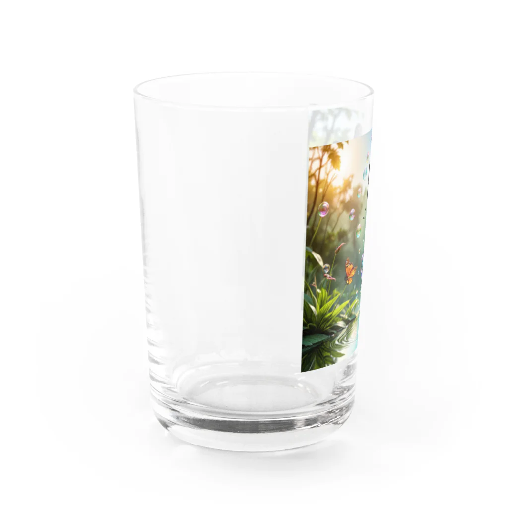 シャボン玉の世界店の蝶々とシャボン玉 Water Glass :left