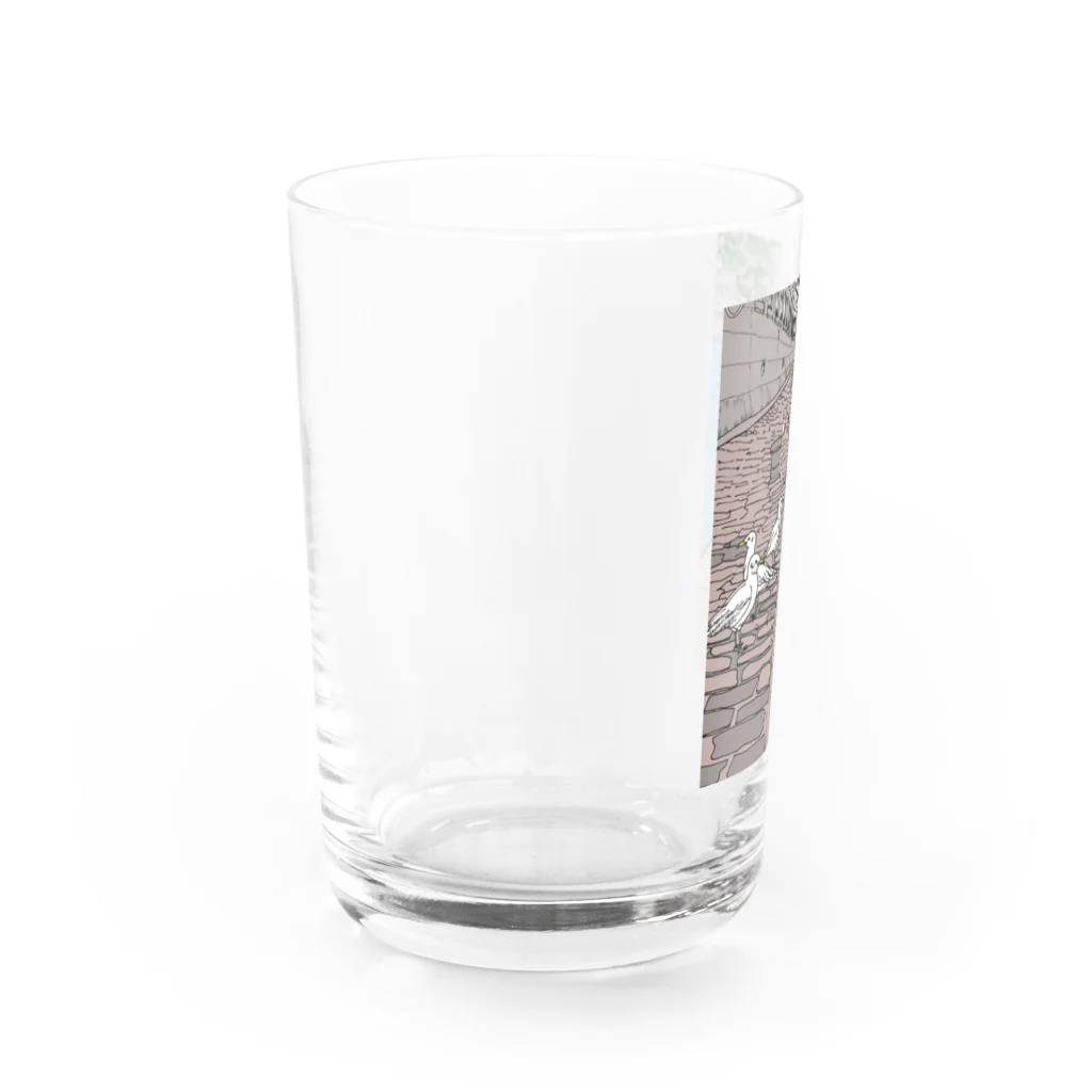 Anriのセーヌ川と鳥の群れ Water Glass :left