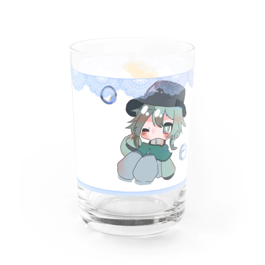 nana_634のしいちゃんと月 Water Glass :left