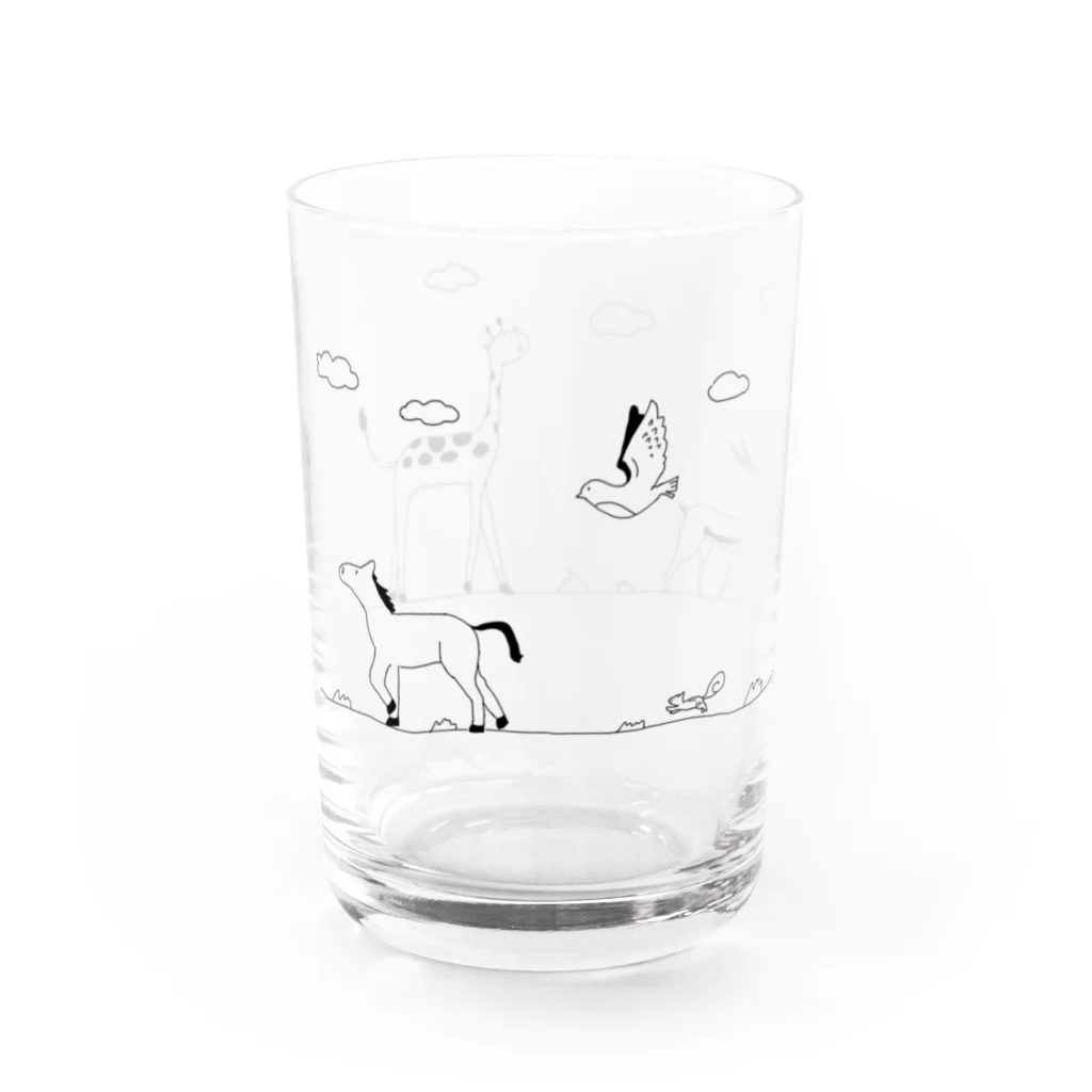 ゆるサバンナのサバンナのおさんぽ Water Glass :left