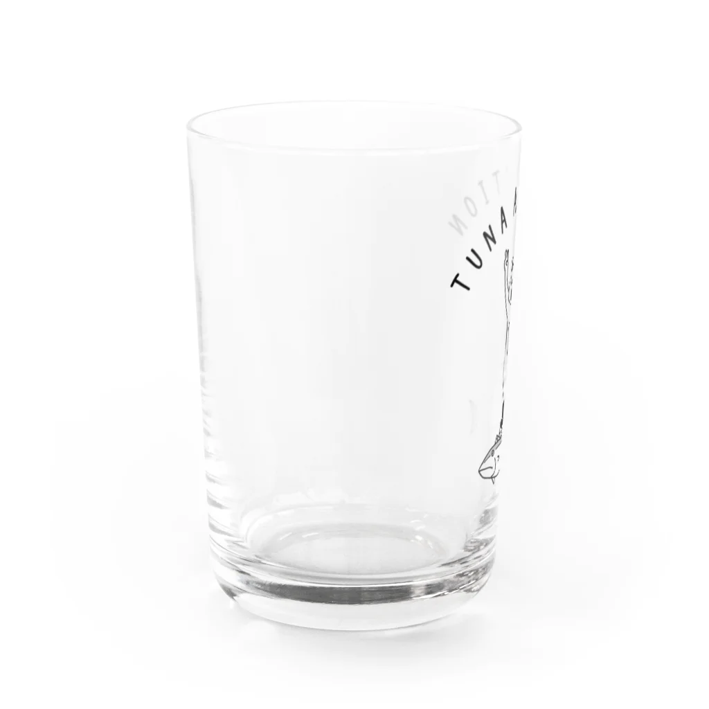 Aliviostaのマグロのセリ ハムスター 動物イラストアーチロゴ Water Glass :left