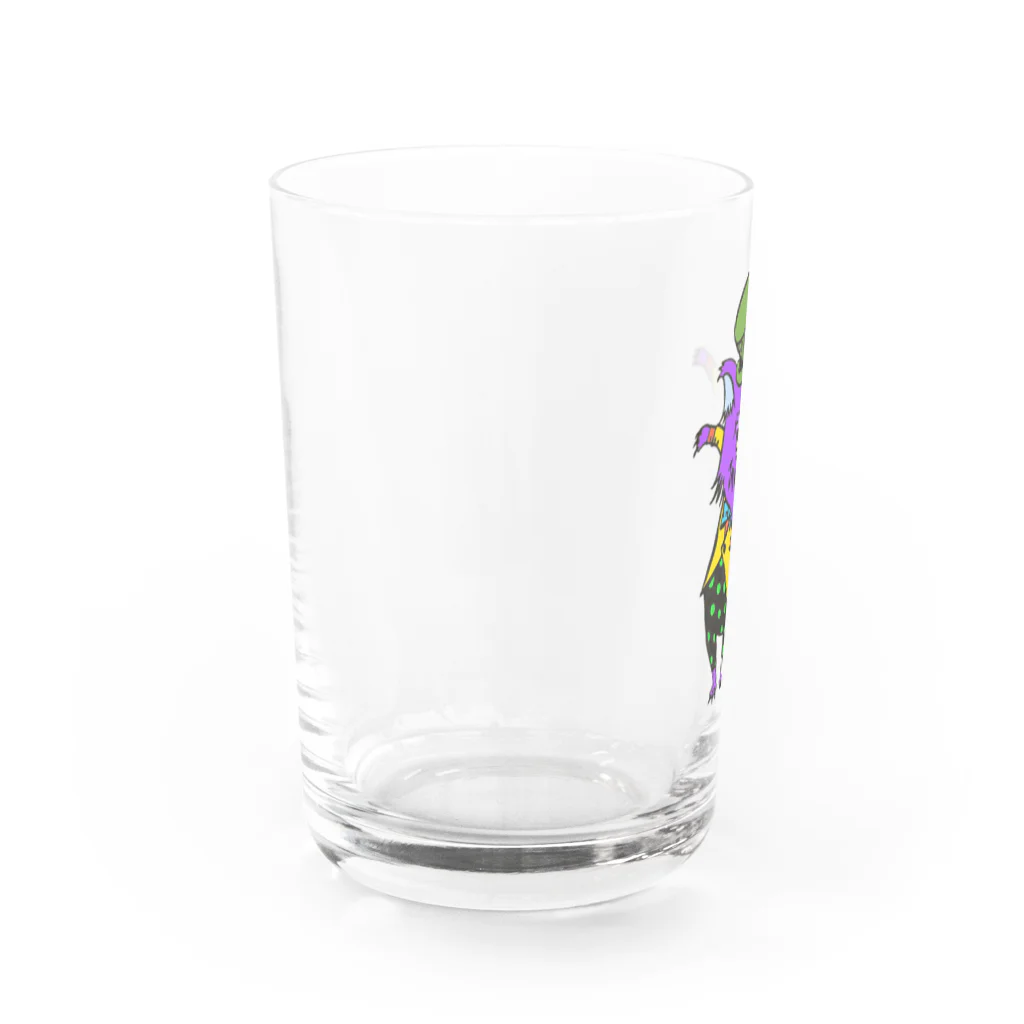 tottoのおじさまネコ(マジシャン／色付き) Water Glass :left